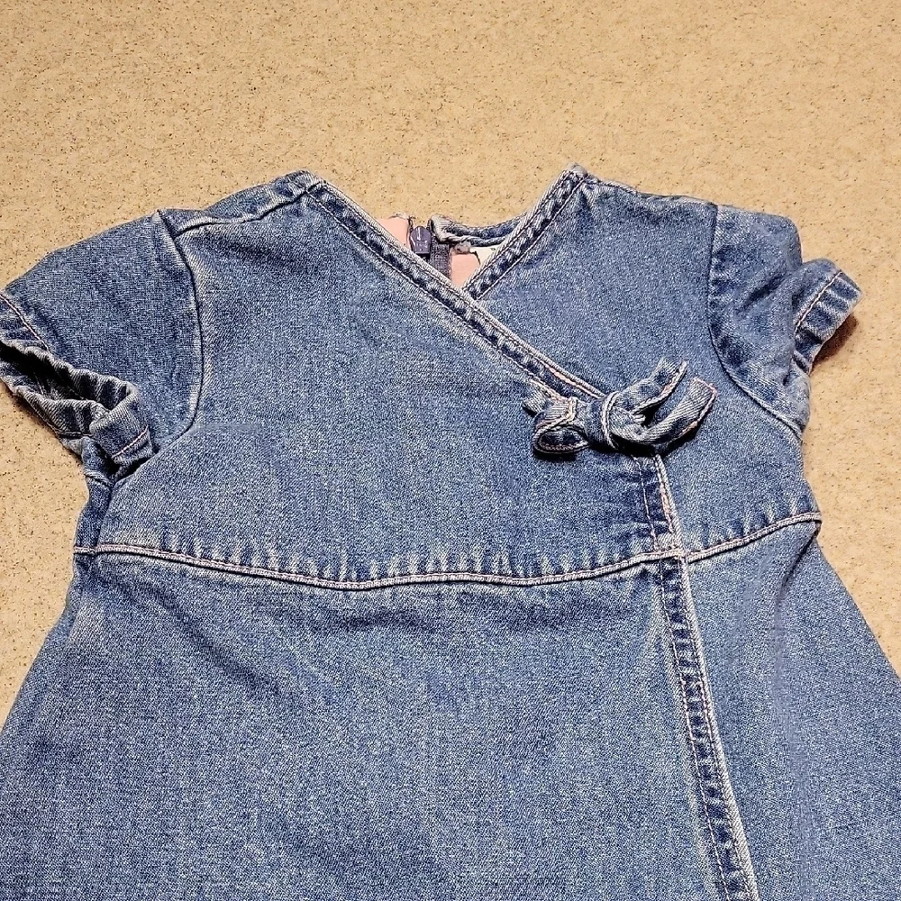 Vintage Y2k Baby Gap Denim Dress 2002 Blue (SIZE 12-18 MONTHS)